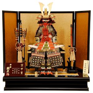 五月人形 上杉謙信 コンパクト 兜ケース飾り 兜飾り 藤翁作 六角日輪