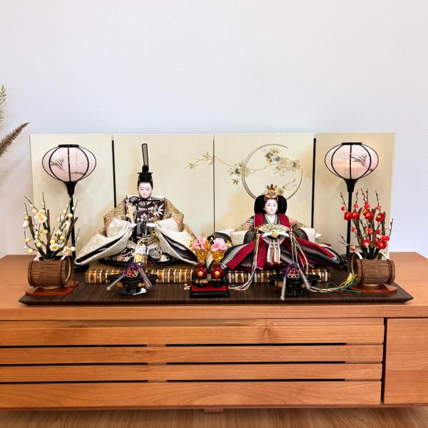 雛人形 おしゃれ 親王飾り コンパクト 「千秋雛2」  二人飾り お雛様 ひな人形 インテリア モダ...