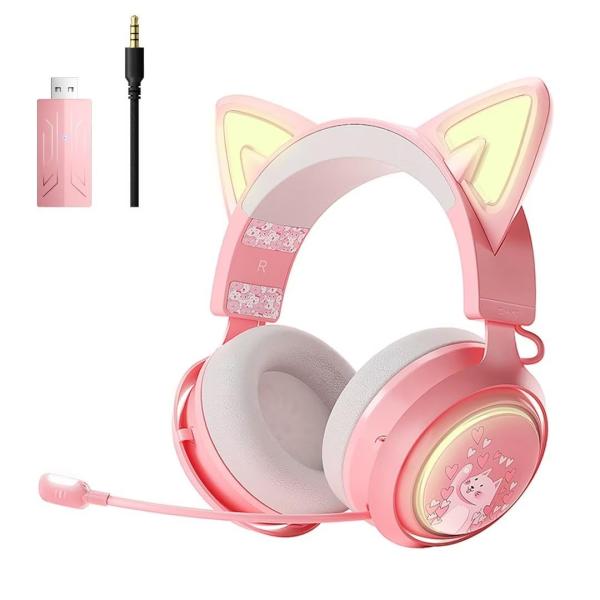 SOMIC Cat Ear Headphones, 2.4G/Bluetooth Wireless ...