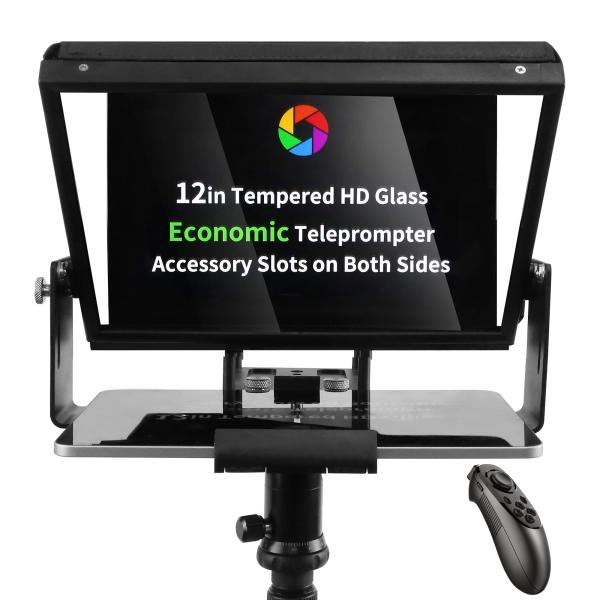 ILOKNZI Aluminum 12.1in Teleprompter for Camera, w...