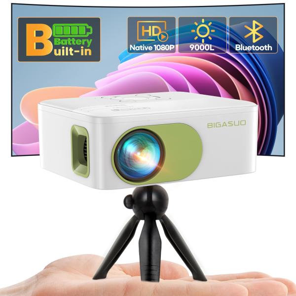 HD 1080P Projector with Recharged Battery Powered ...