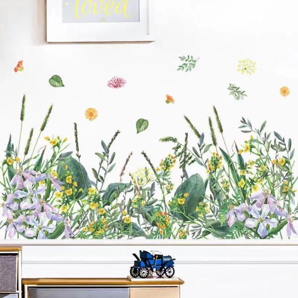 送料込み　ウォールステッカー グリーン  野外　植物　壁飾り　壁紙　壁シール　壁絵　剥がせるタイプ　...