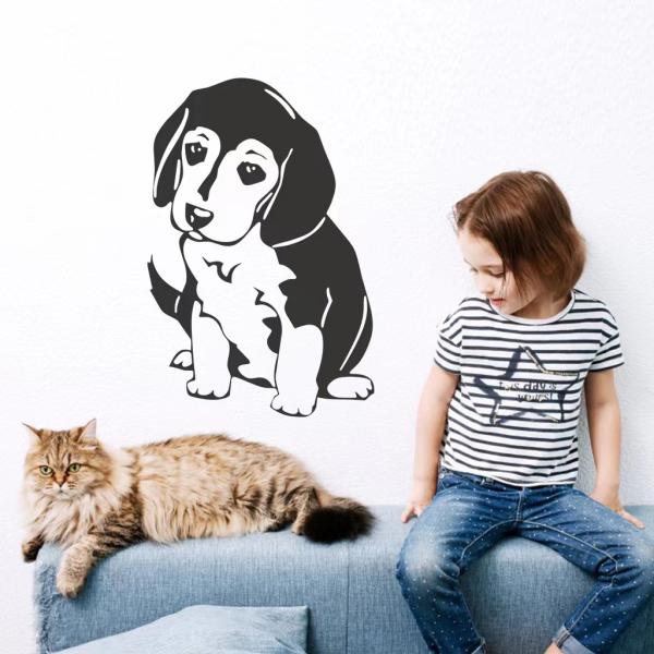 送料込み　ウォールステッカー 白黒　可愛いワンちゃん  壁シート　壁飾り　ウォールシート　DIY　雰...