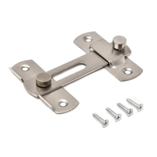 ドアロック＆ ネジ ８個セット (ステンレス製)  引き戸 鍵 引き戸用鍵 スライドロック 窓ロック...