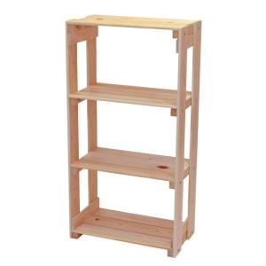 ひのきの棚 オープンラック 木製 高さ90cmタイプ 幅77cm 国産ひのき 無垢材