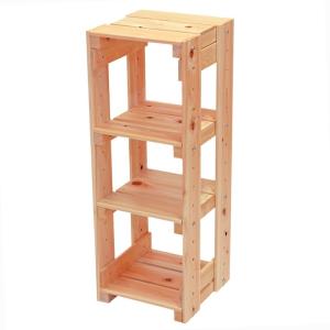 オープンラック 木製 高さ90cmタイプ 幅32cm 国産ひのき 無垢材 本棚