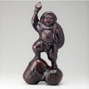 布袋さまの置物 月見布袋 10号 高岡銅器の置物／送料無料 : 檜屋美術館