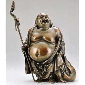 高岡銅器／布袋様の置物 杖持布袋20号 送料無料 : 檜屋美術館 - 通販