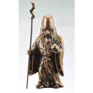 寿老人の置物 木彫風寿老人 般若純一郎作品 高岡銅器通販／送料無料