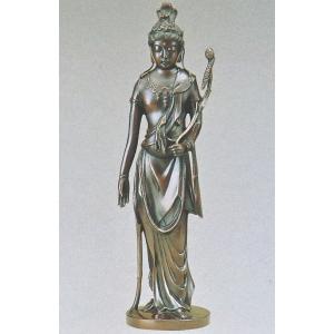 聖観世音菩薩(金青銅色) 日本彫刻界の最高峰・北村西望作品 高岡銅器の