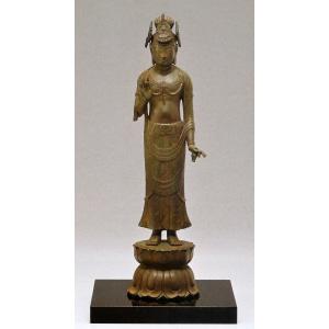 聖観世音菩薩(金青銅色) 日本彫刻界の最高峰・北村西望作品 高岡銅器の