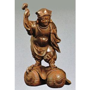作家 般若純一郎 銅製 布袋様 高岡銅器 商売繁盛 開運 置物 師 米治一 骨董天国般若純一郎銘！！高級！！銅器布袋