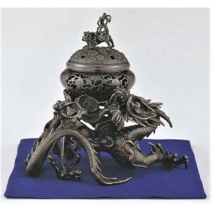 辰の置物 吉祥龍香炉 正晴作品 高岡銅器の縁起干支 龍の置物｜hinokiyashop