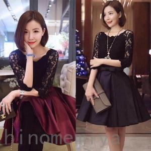 赤黒 バイカラードレスの商品一覧 通販 Yahoo ショッピング