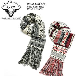 HIGHLAND2000　（ハイランド2000）　ウールケーブルニットスカーフ　HL18-AW07S｜hinoya-ameyoko