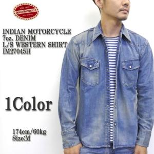 INDIAN MOTORCYCLE （インディアン モーターサイクル）　7oz. DENIM　L/S WESTERN SHIRT　IM27045H｜hinoya-ameyoko