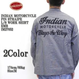 INDIAN MOTORCYCLE （インディアン モーターサイクル）　PIN STRAIPE　L/S WORK SHIRTEMB　IM27052｜hinoya-ameyoko