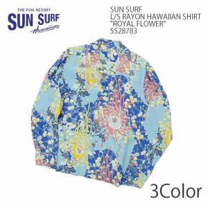 SUN SURF（サンサーフ）長袖レーヨン ハワイアンシャツ "ROYAL FLOWER" SS28783｜hinoya-ameyoko