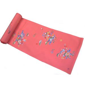 正絹 小紋反物 京小紋 ちりめん花柄友禅 四つ身 七五三