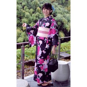 近江ちぢみ 綿麻縮み 格子絣黒（男女兼用夏の着物反物）浴衣反物