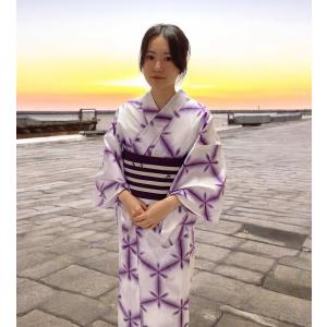 浴衣反物 レディース -31- 衣草紙 江戸長板 綿麻ドビー紅梅 豆引き染
