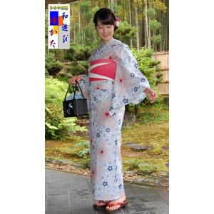 【新品】お仕立て上がり　プレタ浴衣　 綿紅梅　L07016 浴衣 仕立て上り浴衣 クローバー綿紅梅 プレタ浴衣 老舗の浴衣
