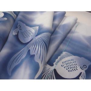 竺仙浴衣反物 ちくせん 綿コーマ 板締め染浴衣...の詳細画像1