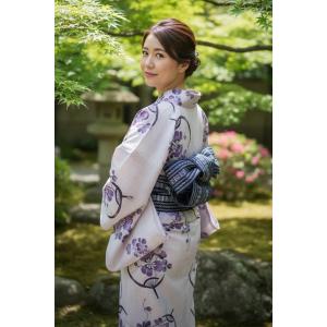 【6月限定値引き】新品未使用 高級ブランド浴衣 単品 紫陽花 綿麻 呉服店取扱品 浴衣単品 桜黒地D 仕立上りの浴衣 日本の夏美人 : 京都ひのや呉服店