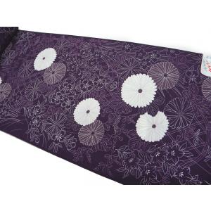 浴衣反物　菊撫子　紫　教材用　日本製｜hinoyajp2000