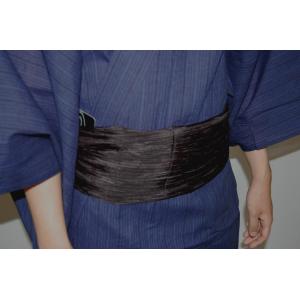 兵児帯 男帯 しわ加工 楊柳 ゆかた帯 黒 か...の詳細画像3