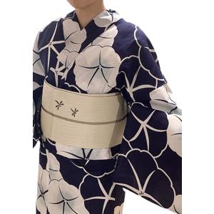 仕立上り浴衣 大きいサイズ 2L〜5L 紺地/...の詳細画像2