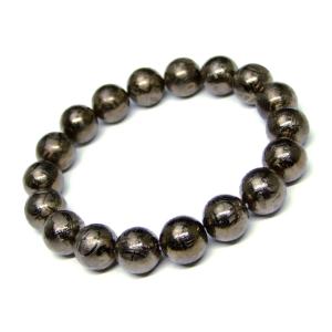 天然石 パワーストーン　23627D　ブラック ギベオン 10mm 5A 黒色 鉄隕石 ブレスレット...