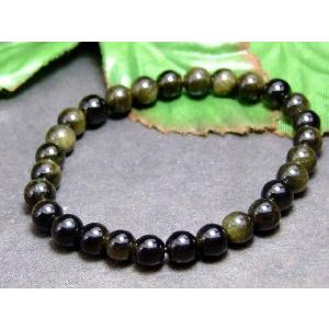 30602　　送料無料有 卸300円 内径16cm 6mm ブレスレット ゴールド金 オブシディアン 天然石 パワーストーン ポイント消化