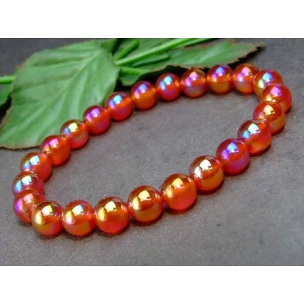 【期間限定半額】≪31541C≫●8mm●AA赤メノウアクアオーラ天然ブレス●卸1400円→700円...