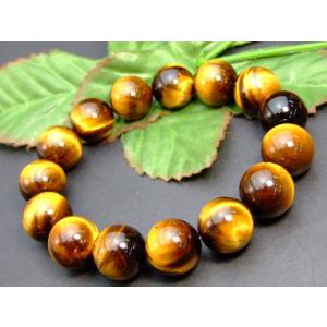 ≪32385≫●鑑別済・本物保証●14mm●タイガーアイ●黄虎目●ブレスレット●内径調整可能●天然石●パワーストーン●ポイント消化