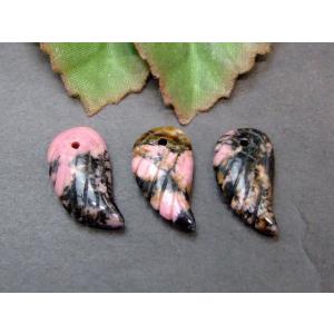 天然石 パワーストーン　　49513Y　　18mm×10mm 1個売り 天使の羽 ロードナイト  送...