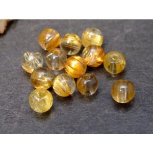 ルチルクォーツ AAA 8mm丸玉 穴あり 1粒売り 天然石 パワーストーン