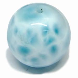 超極上品！！SA級 ラリマー 14.5mm 高級 粒売り (貫通穴) ビーズ 1個