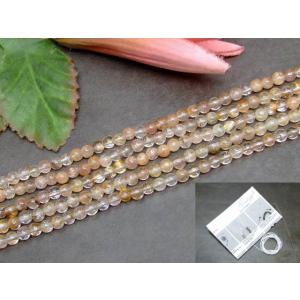 天然石 パワーストーン 64264 タイチンルチルクォーツ 針水晶 4mm 1連