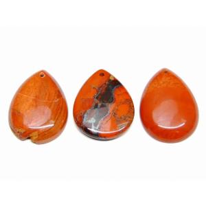 天然石 パワーストーン　　64874　　今月の半額 わけあり レッドジャスパー 34mm×24mm 1個売り 穴あり ペンダントトップ 送料無料有