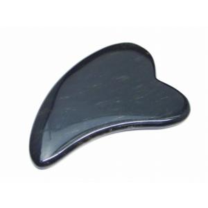 天然石 パワーストーン　　65182　　かっさプレート シルバーオブシディアン 91mm×60mm ...