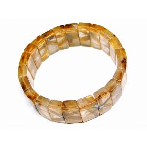 天然石 パワーストーン 65499 太陽ルチルクォーツ 針水晶 18mm×8mm 4A