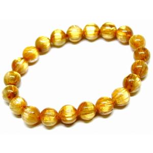 天然石 パワーストーン　　65886　　タイチンルチルクォーツ 針水晶 9mm 5A ブレスレット 内径17cm ポーチ付き 送料無料 ブラジル産