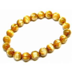 天然石 パワーストーン　　65890　　タイチンルチルクォーツ 針水晶 9mm 5A ブレスレット 内径17cm ポーチ付き 送料無料 ブラジル産