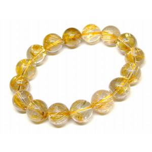 天然石 パワーストーン　　65956　　タイチンルチルクォーツ 針水晶 13mm 4A+ ブレスレット 内径18cm ポーチ付き 送料無料 ブラジル産