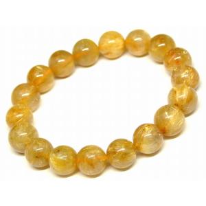 天然石 パワーストーン　　66741　　タイチンルチルクォーツ 針水晶 11mm 3A ブレスレット 内径17cm ポーチ付き 送料無料 ブラジル産