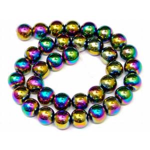 天然石 パワーストーン　　67279　　今月の半額 わけあり ヘマタイト アクアオーラ 12mm 磁...