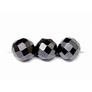 天然石 パワーストーン　　68586　　ヘマタイト 64面カット 6mm 5A 1粒売り 磁気あり 磁有 イギリス産