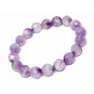 ≪b3-31451D≫●12mm カット ケープアメジスト●エレスチャル●ブレスレット●南アフリカ共...