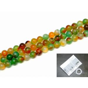 天然石 パワーストーン 55779A 18mm 天然クラック入り 水晶 オニキス